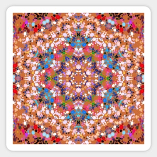 Dot Mandala Orange Blue Pink and White Sticker